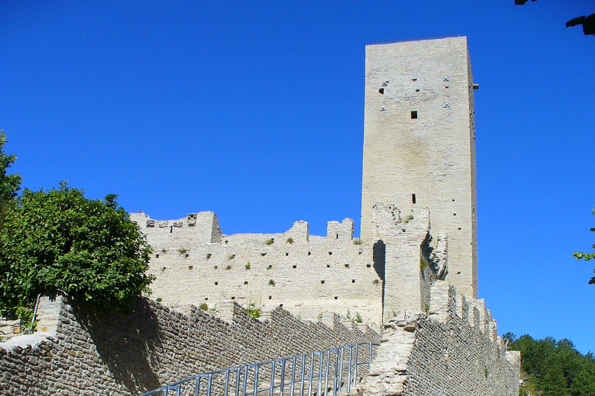 The Fortress of Acquaviva Picena with your dog